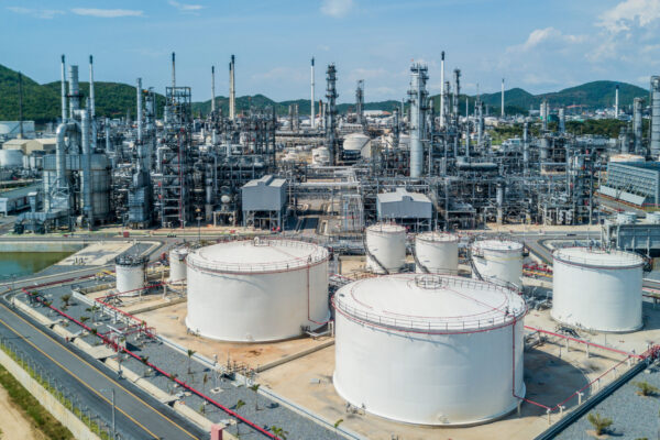 Aerial view oil refinery, refinery plant, refinery factory. Aerial view oil refinery, refinery plant, refinery factory.